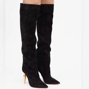 CHRISTIAN LOUBOUTIN
Lipbotta 100 Suede Knee-high Boots In Black WORN ONCE